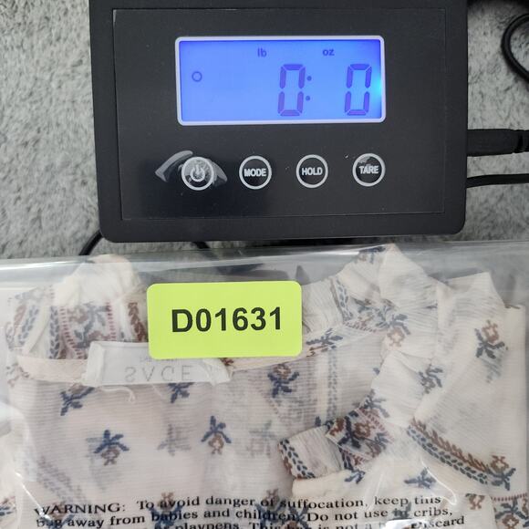 Sage The Label Top Womens M Cream Floral Collared V-Neck Pullover Flutter Sleeve - Picture 8 of 8